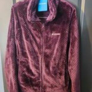 Women's Large Burgundy Columbia Fleece Jacket